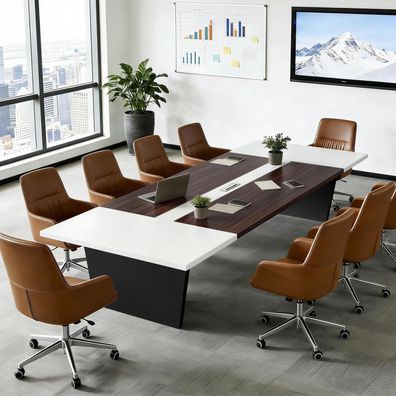 Konferenztisch Büro 180x100cm, Moderner Besprechungstisch mit 2,5 cm