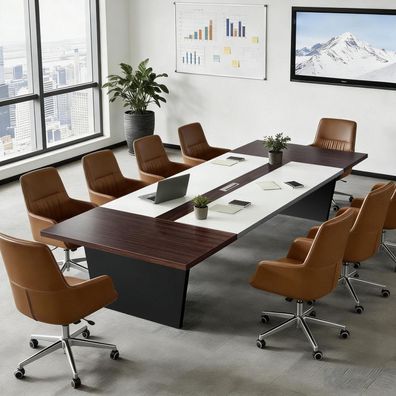 Konferenztisch Büro, Moderner Besprechungstisch Groß, Stabiler Meetingtisch mit