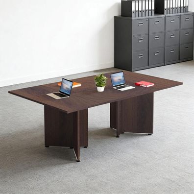 Zrbddef Modularer Konferenztisch erweiterbar, 200x60x74 cm, Dark Brown, für