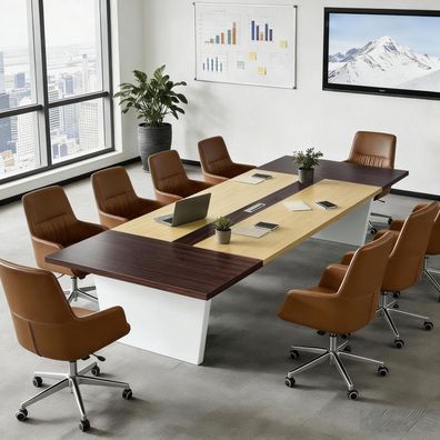 Konferenztisch Büro 200x120x74cm, Moderner Besprechungstisch, Stabiler