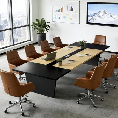 Konferenztisch Büro 360x100x74cm - Moderner, stabiler Besprechungstisch mit
