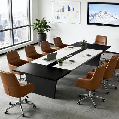 Konferenztisch Büro 180x100x74cm, Moderner Besprechungstisch mit 2,5cm
