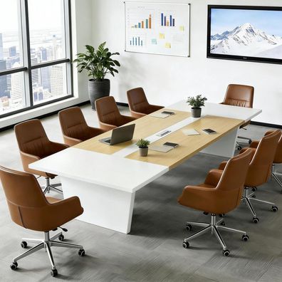 Konferenztisch Büro 180x100cm, Moderner Besprechungstisch mit 2,5 cm