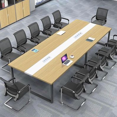 Konferenztisch mit Kabelmanagement, großer Besprechungstisch modern für Büro