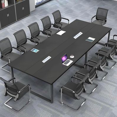 Konferenztisch mit Kabelmanagement, Großer Besprechungstisch Modern für Büro