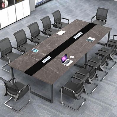 Konferenztisch mit Kabelmanagement und Kabeldurchführung, Modern, 360x120x74cm