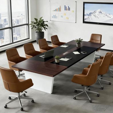 Konferenztisch Büro 200x100x74cm, Moderner Besprechungstisch mit 2,5 cm