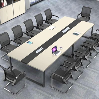Konferenztisch mit Kabelmanagement, Großer Besprechungstisch Modern für Büro