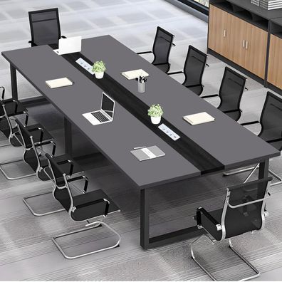 Konferenztisch M1 400x100x74cm mit Kabelmanagement, moderner Besprechungstisch