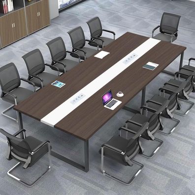 Konferenztisch mit Kabelmanagement, Großer Besprechungstisch Modern für Büro