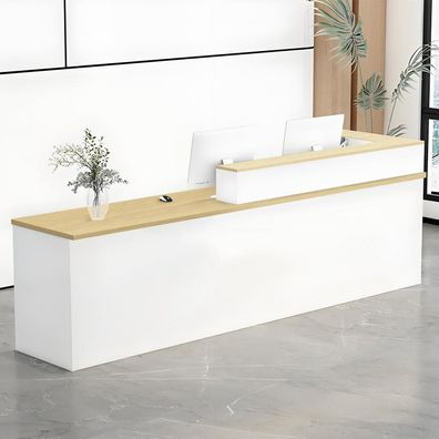 Moderne Empfangstheke mit Aufsatz für Büro, Salon, Boutique - 260x60x100cm