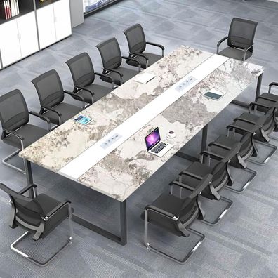 Konferenztisch mit Kabelmanagement und Kabeldurchführung, Modern, 240x120x74cm