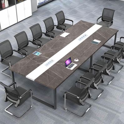 Konferenztisch mit Kabelmanagement, großer Besprechungstisch modern für Büro