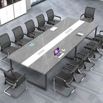Konferenztisch J1 240x120cm mit Kabelmanagement, moderner Besprechungstisch für