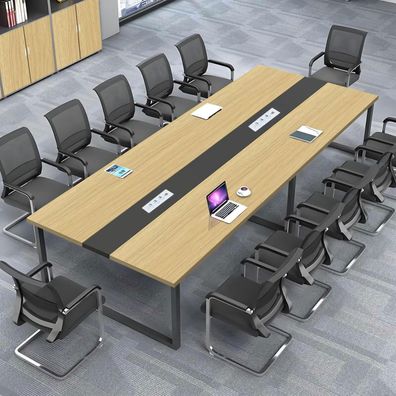 Konferenztisch mit Kabelmanagement, großer Besprechungstisch modern für Büro