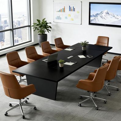 Konferenztisch Büro 180x100cm, Moderner Besprechungstisch mit 2,5 cm