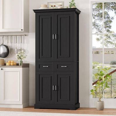 FirFurd 180cm Hochschrank Küchenschrank Mehrzweckschrank mit 4 Türen