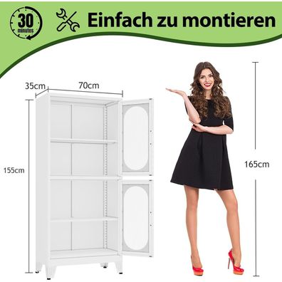 Lusiwry 155cm H Metall Küchen-Aufbewahrungsschrank, freistehend mit 4