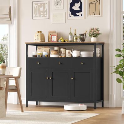 FirFurd Sideboard mit 3 Schubladen und 3 Türen, Küchenkommode, Buffetschrank