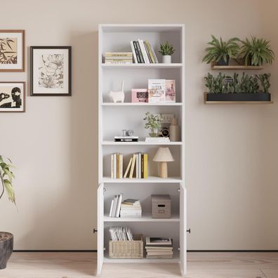 LEADZM Hochschrank für Küche, Wohnzimmer, Esszimmer, 60x23,5x180 cm, 2 Türen