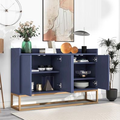 Bpkadhy Sideboard 120cm Breit, Küchenschrank mit Arbeitsplatte, 4 Türen