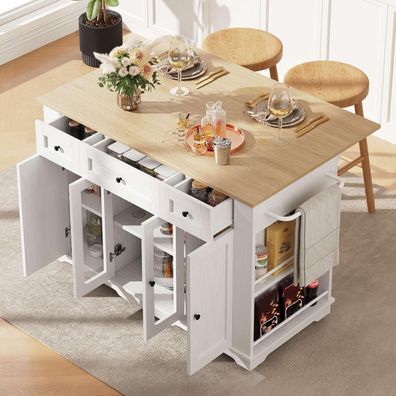 Lahoomu Kücheninsel mit Arbeitsplatte, Esszimmerwagen, Buffetschrank