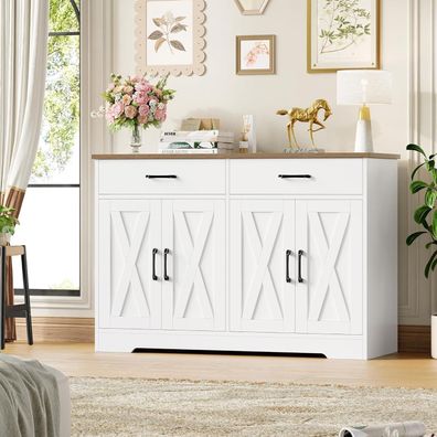 HOCSOK Sideboard 120cm Breit Küchenschrank mit Arbeitsplatten