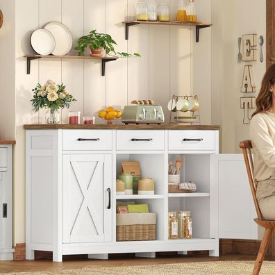 Teenfon Sideboard mit 2 Schränken und 3 Schubladen, Küchenschrank im