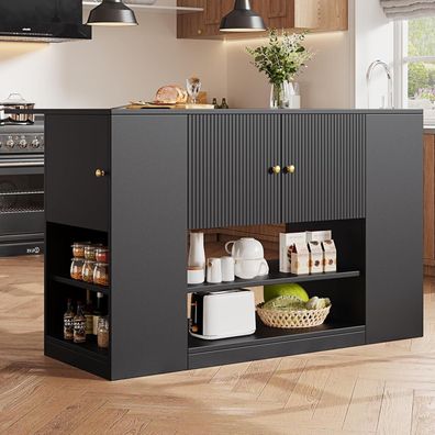 VIVCA Moderne Kücheninsel mit Schubladen & Regalen, Buffetschrank Sideboard für