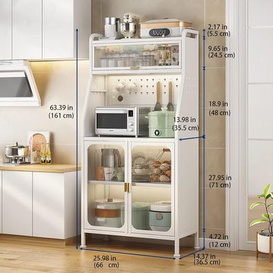 Fiutazge Küchenschrank mit Arbeitsplatte, Buffetschrank, Vitrinenschrank