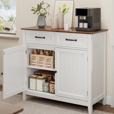 Bealife Küchen-Sideboard mit 2 Schubladen und 2 Türen, Arbeitsplatte für