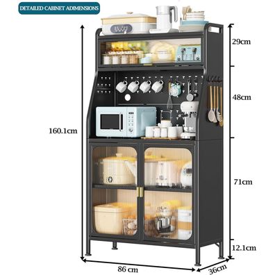Fiutazge Küchenschrank mit Arbeitsfläche, Buffetschrank, Vitrinenschrank