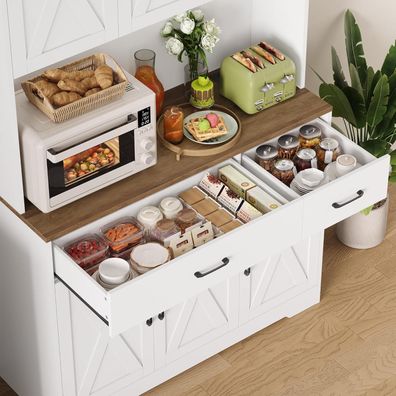 HOCSOK Küchenschrank 105x180 cm Weiß - Sideboard mit Steckdosen und