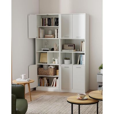 Amveya Mehrzweckschrank 60 cm Breit mit Türen, Weiß - 2 Stück Küchenschrank