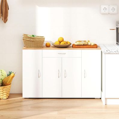 Amveya Weißer Küchenschrank mit Arbeitsplatte - Modern, stabil und mit