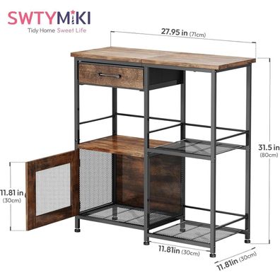 Swtymiki Küchenschrank mit Arbeitsplatte - Vintage Farmhouse Coffee Bar