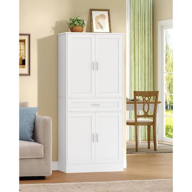 Hzuaneri Buffetschrank mit 4 Türen, 1 Schublade und 6-stufigem