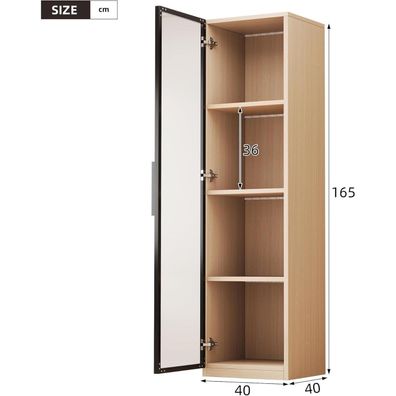 Dolamaní Vitrine 40x40x165 cm mit LED und gehärtetem Glas, 4-stöckig, Soft-Close