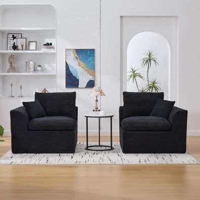 IHO SOFA Compressed Sofa Einzelsitzer Cordstoff, 2 Stück kombinierbar zum