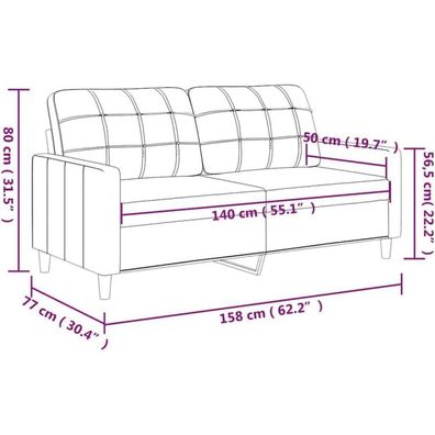 Massbinet 2-Sitzer Bodensofa Bett mit Armlehnen, Dunkelgrau, 140 cm, Stoff
