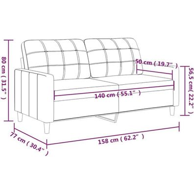 Massbinet 2-Sitzer Bodensofa Bett mit Armlehnen, Creme, 140 cm Stoff