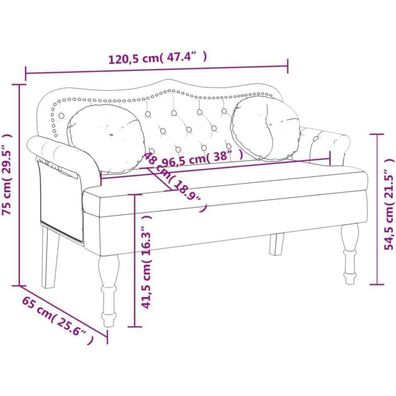 Massbinet Sitzbank Sofa 2-Sitzer Couch Loveseat Samt-Optik Modern Polstersofa