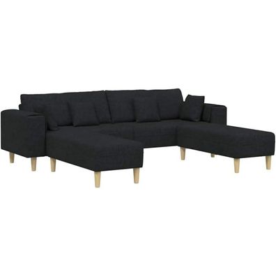 Massbinet Ecksofa mit Schlaffunktion, L-Form Couchsofa, Stoffsofa mit Kissen