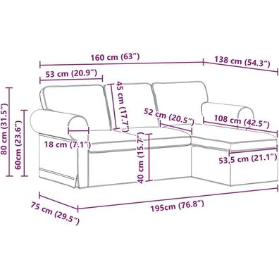 Massbinet Ecksofa L Form Taupe 160 cm - Modernes Design für Ihr Wohnzimmer