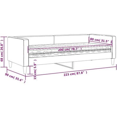 Tagesbett mit Matratze, Schlafsofa 2-Sitzer, Klappsofa für Wohn-/Schlafzimmer