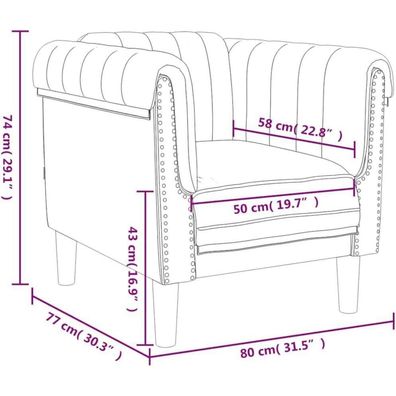 Massbinet Sessel Creme Samt - Moderner Bodencouch für Schlafzimmer und