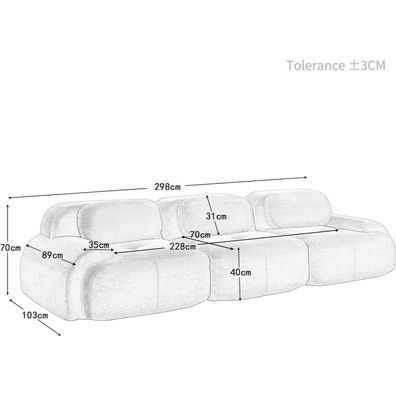 Dolamaní 3-Sitzer Sofa aus Cord-Stoff für Wohnzimmer, Wohnung, Büro - Einfache