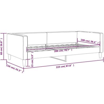Massbinet Doppelschlafstuhl Stoff-Couch Umwandelbar 2-Sitzer Tagesbett Creme
