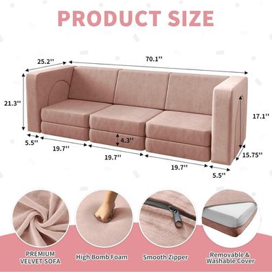 Wumagin Spielsofa für Kinder 13-teilig, Modulares Kindersofa für Spielzimmer