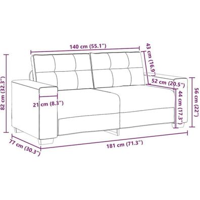 Massbinet Sofa mit Schlaffunktion, 2-Sitzer, Gelb, 140 cm, Samt
